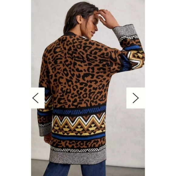 Anthropologie Marseille Leopard Cardigan Size XS - Picture 9 of 13